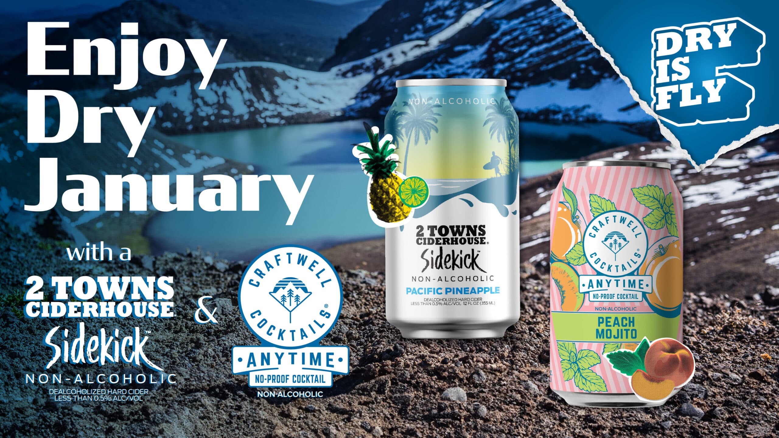 Non-Alcoholic Twists on Award-Winning Beverages by 2 Towns Ciderhouse and Craftwell Cocktails® Provide Exciting Options for Dry January