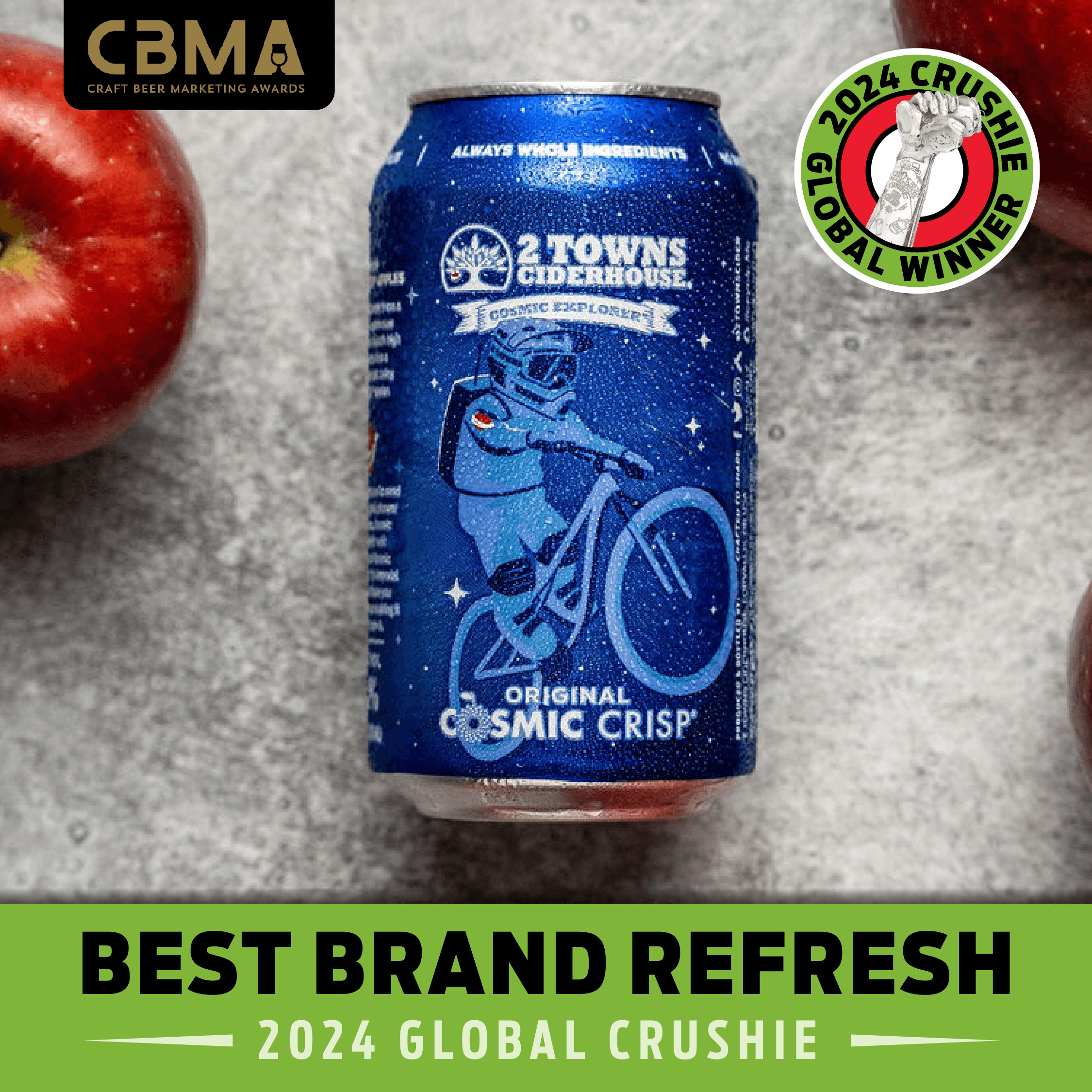 2 Towns Ciderhouse Clinches Three Top Honors at the 2024 Craft Beverage Marketing Awards, The “Crushies”